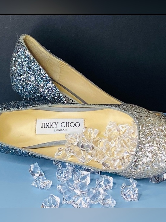 Jimmy Choo Shoes - Jimmy Choo Authentic Romy 60 Gradient Ombré Silver and Blue Heels Size 38